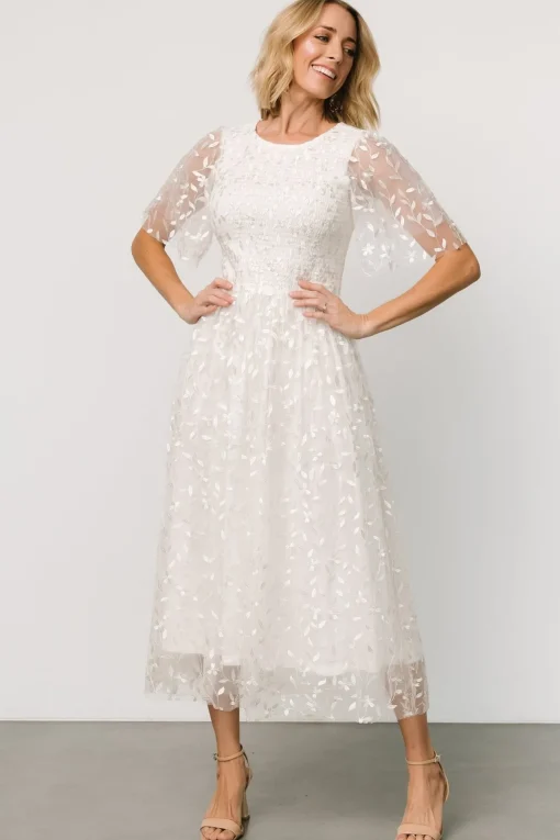 Kendra Embroidered Dress | White