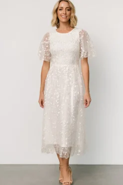 Kendra Embroidered Dress | White