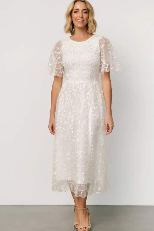 Kendra Embroidered Dress | White