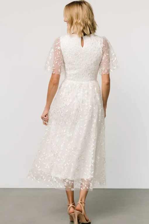 Kendra Embroidered Dress | White
