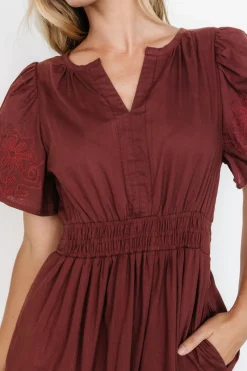 Kennedy Embroidered Maxi Dress | Marsala