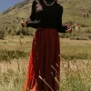Kenzie Pointelle Sweater Top | Black