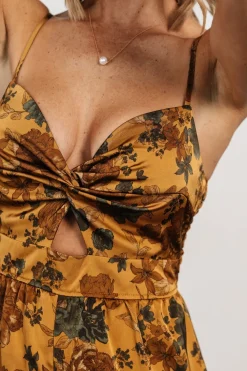 Khloe Wide Leg Jumpsuit | Gold Multi