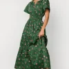 Kiana Poplin Maxi Dress | Green + Pink