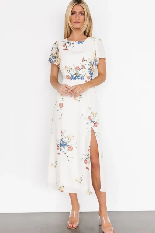 Kirsten Midi Dress | Cream Floral