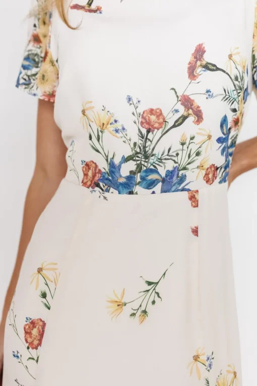Kirsten Midi Dress | Cream Floral
