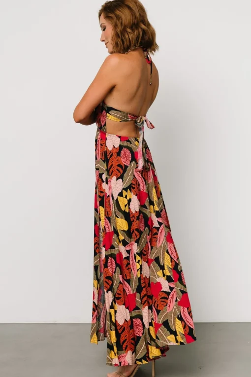 Kota Halter Maxi Dress | Navy Multi Print