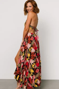 Kota Halter Maxi Dress | Navy Multi Print