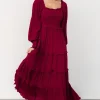 Lana Smocked Maxi Dress | Merlot