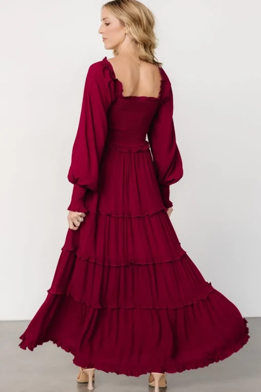 Lana Smocked Maxi Dress | Merlot