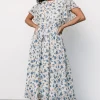 Laurel Midi Dress | Off-White + Blue Floral
