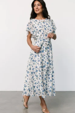 Laurel Midi Dress | Off-White + Blue Floral
