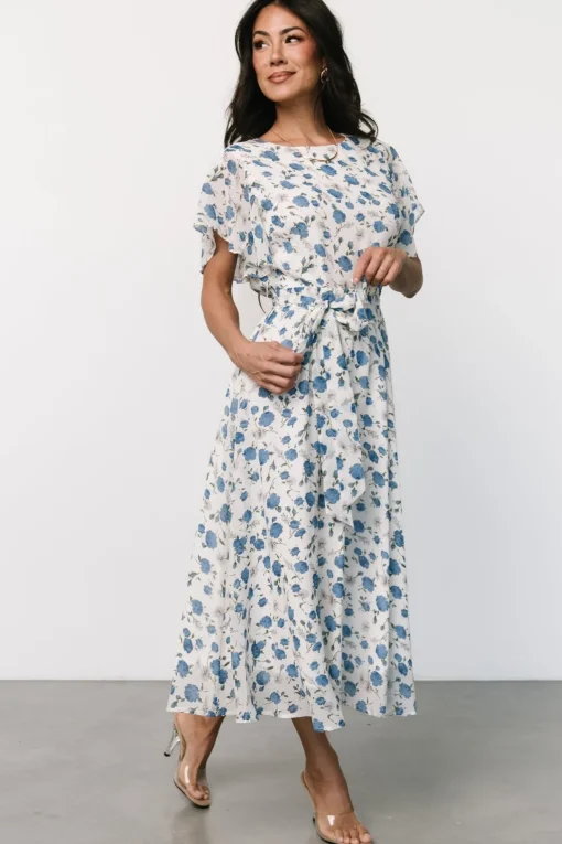 Laurel Midi Dress | Off-White + Blue Floral