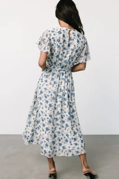 Laurel Midi Dress | Off-White + Blue Floral