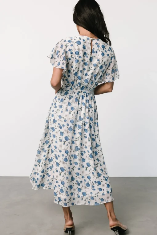 Laurel Midi Dress | Off-White + Blue Floral