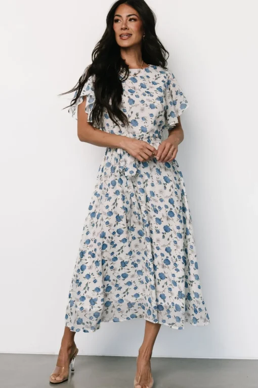 Laurel Midi Dress | Off-White + Blue Floral