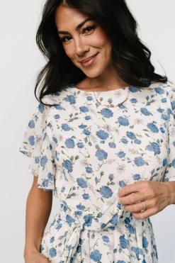 Laurel Midi Dress | Off-White + Blue Floral