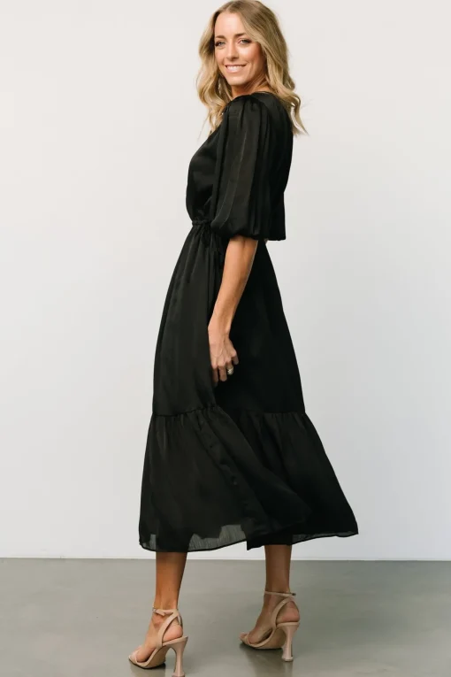 Lauretta Tie Waist Dress | Black