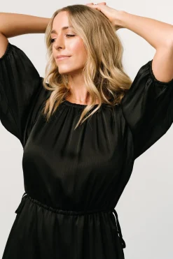 Lauretta Tie Waist Dress | Black
