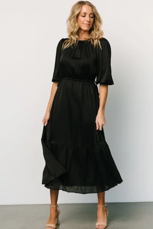 Lauretta Tie Waist Dress | Black