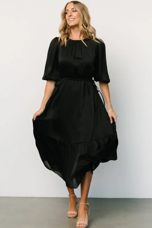 Lauretta Tie Waist Dress | Black