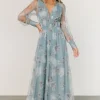 Layla Tulle Maxi Dress | Light Blue Floral