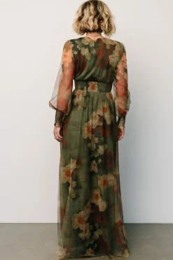 Layla Tulle Maxi Dress | Olive + Rust