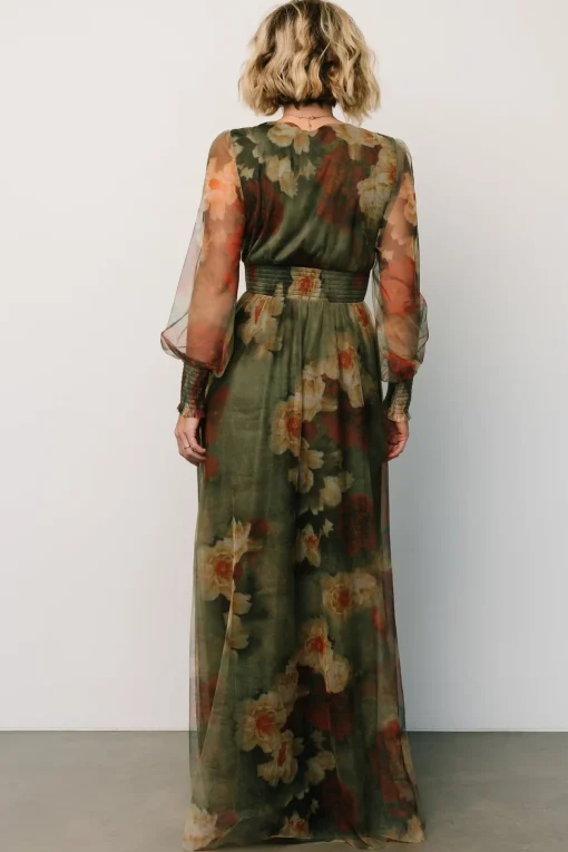Layla Tulle Maxi Dress | Olive + Rust
