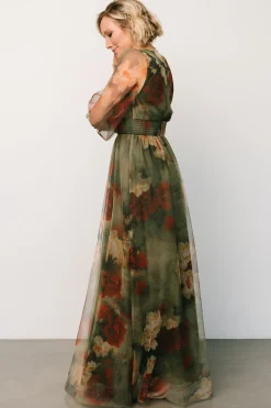 Layla Tulle Maxi Dress | Olive + Rust