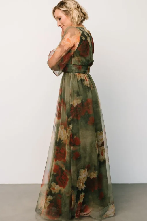 Layla Tulle Maxi Dress | Olive + Rust