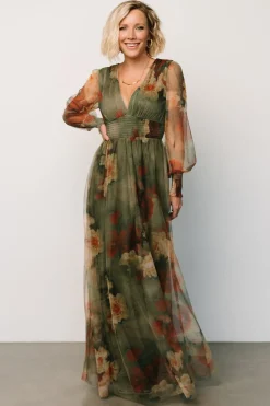Layla Tulle Maxi Dress | Olive + Rust