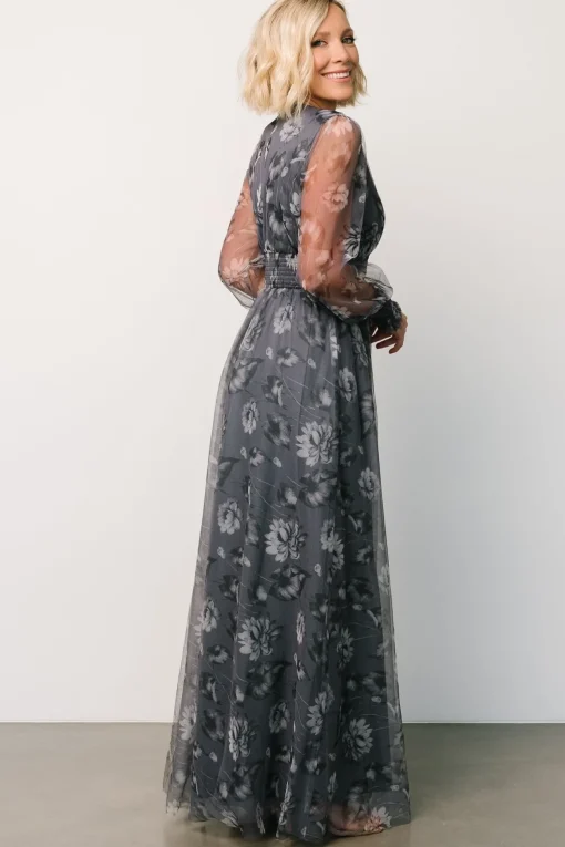 Layla Tulle Maxi Dress | Slate Floral