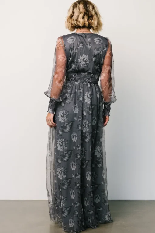 Layla Tulle Maxi Dress | Slate Floral