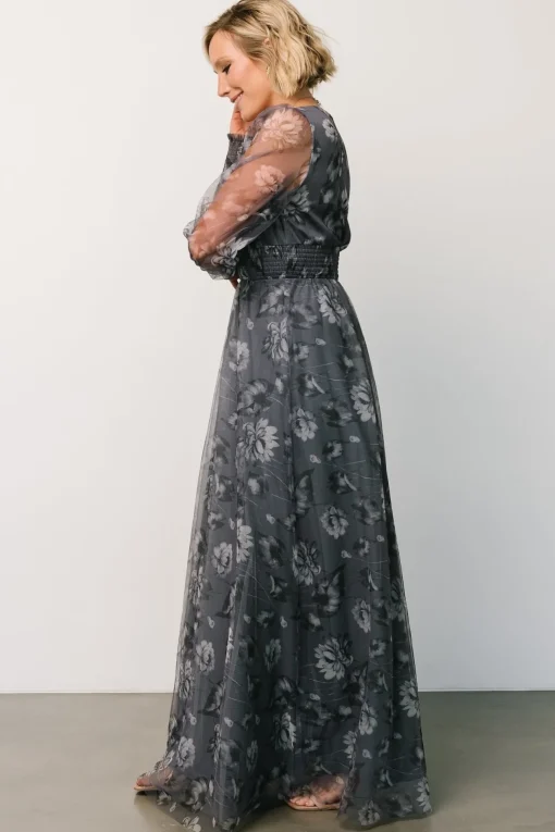 Layla Tulle Maxi Dress | Slate Floral
