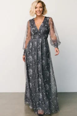 Layla Tulle Maxi Dress | Slate Floral