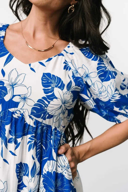 Leela Maxi Dress | Cobalt + Off White