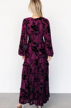 Liana Velvet Embossed Maxi Dress | Mulberry