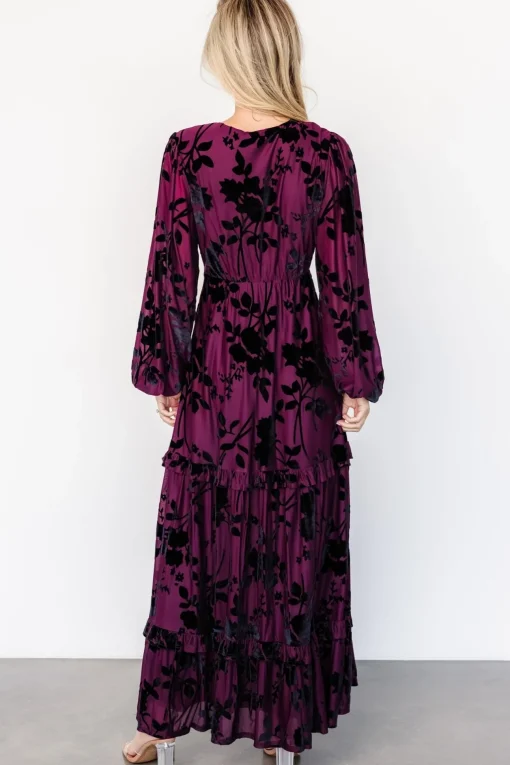 Liana Velvet Embossed Maxi Dress | Mulberry