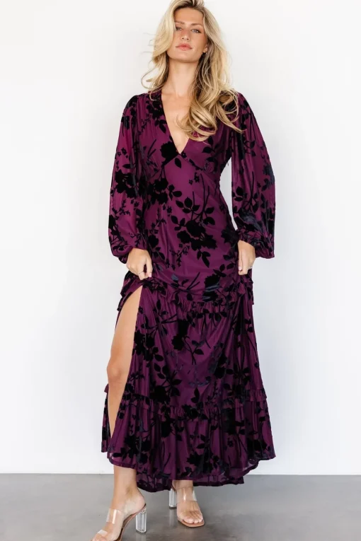 Liana Velvet Embossed Maxi Dress | Mulberry