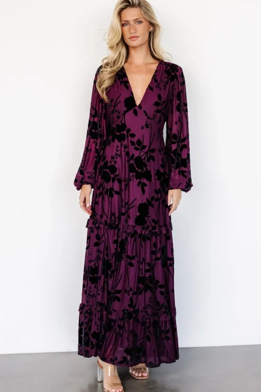 Liana Velvet Embossed Maxi Dress | Mulberry