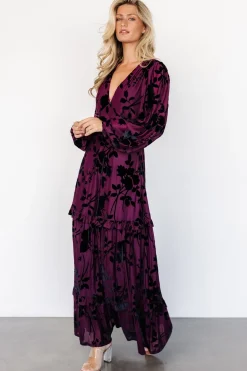 Liana Velvet Embossed Maxi Dress | Mulberry