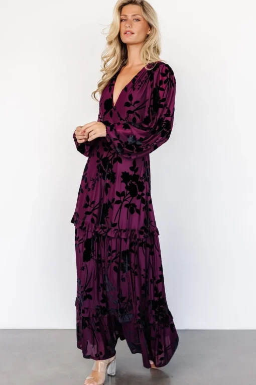 Liana Velvet Embossed Maxi Dress | Mulberry