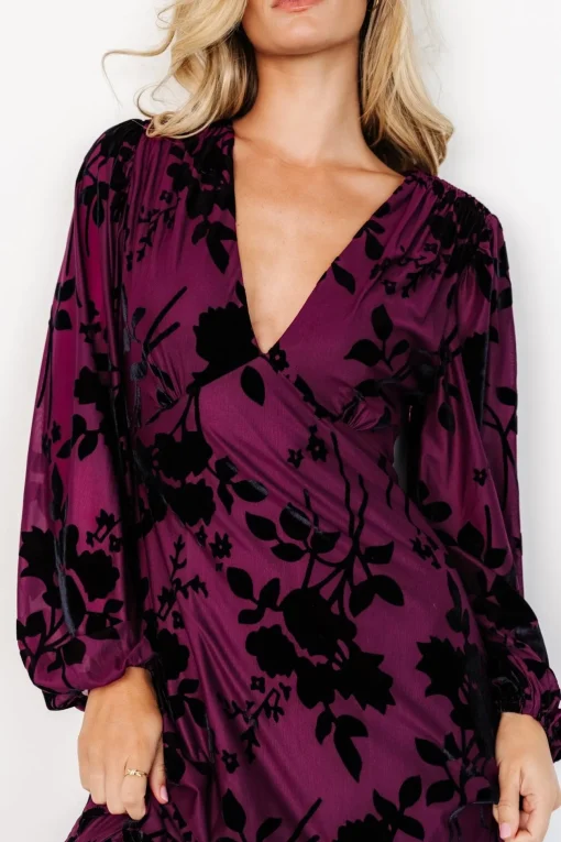 Liana Velvet Embossed Maxi Dress | Mulberry