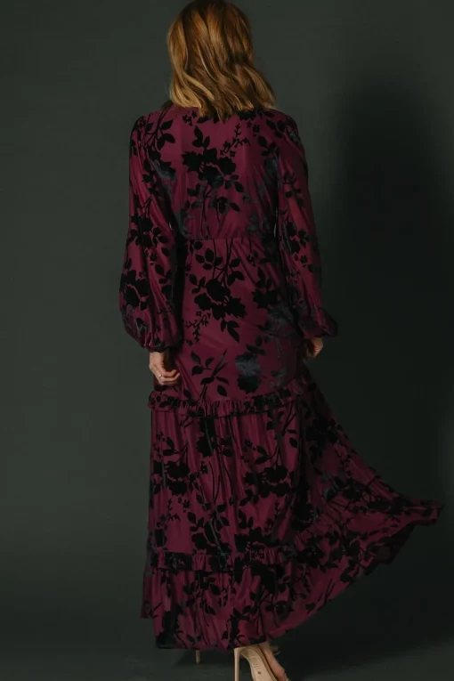 Liana Velvet Embossed Maxi Dress | Mulberry