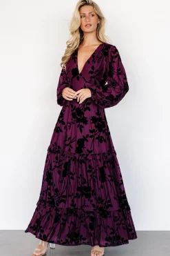 Liana Velvet Embossed Maxi Dress | Mulberry