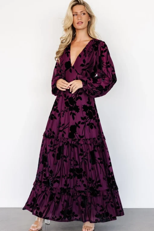 Liana Velvet Embossed Maxi Dress | Mulberry