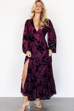 Liana Velvet Embossed Maxi Dress | Mulberry