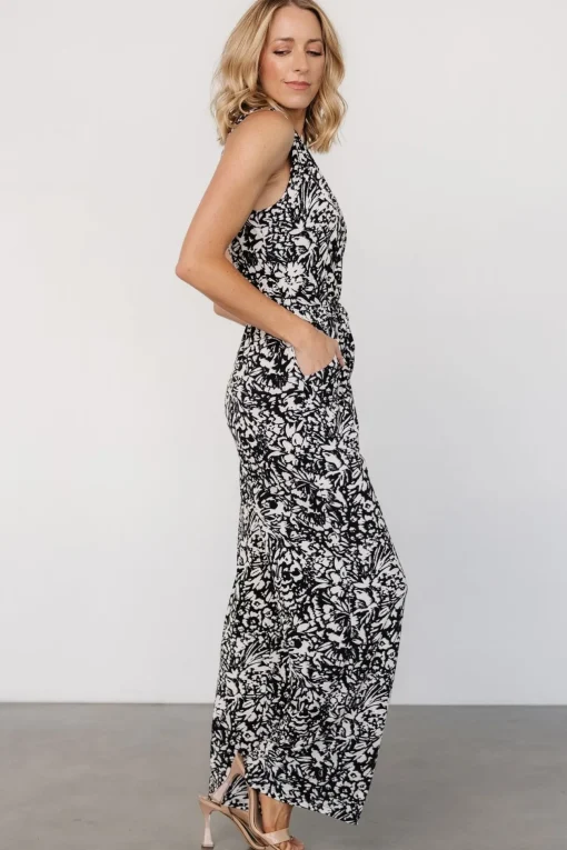 Liesl Jumpsuit | Black + Cream Print