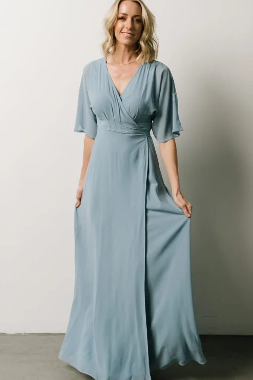 Lilly Wrap Maxi Dress | Dusty Blue