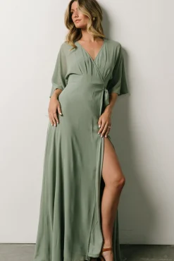 Lilly Wrap Maxi Dress | Dusty Sage
